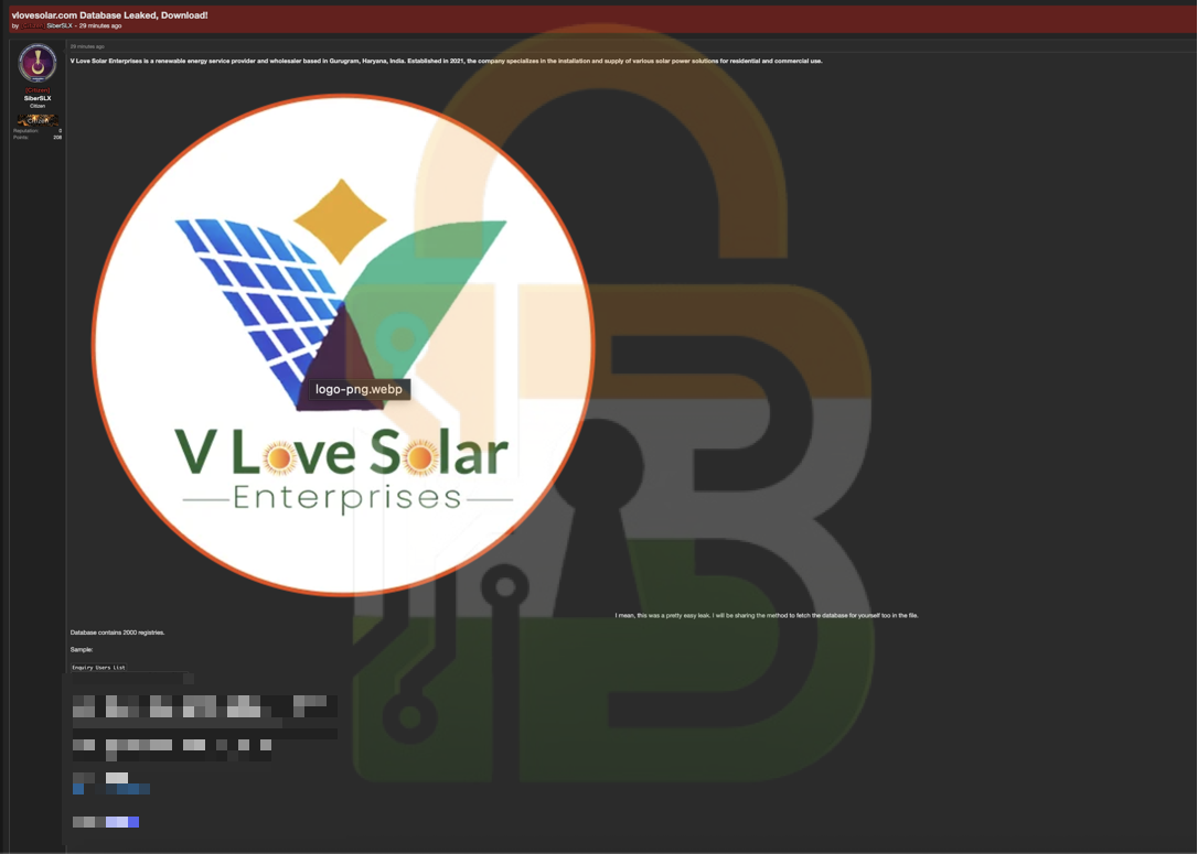 Evidence screenshot for V Love Solar Enterprises