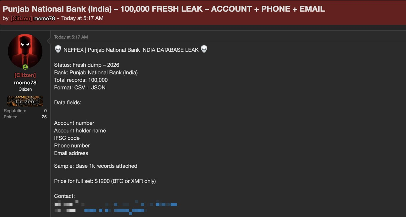 Evidence screenshot for Punjab National Bank